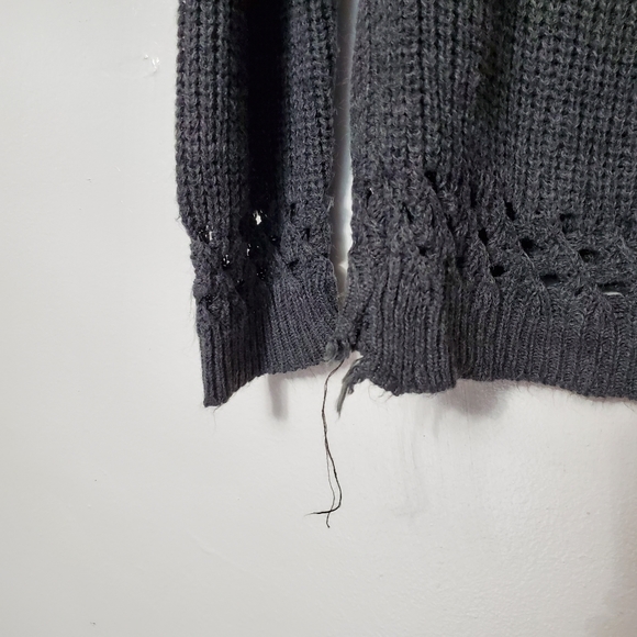 Womens Charcoal Gray Sweater Crew Neck By Brand Say What Sweater XS - Picture 8 of 11